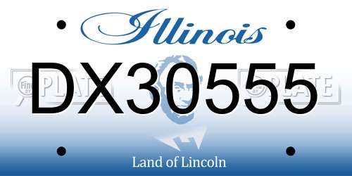 DX30555 Illinois License Plate