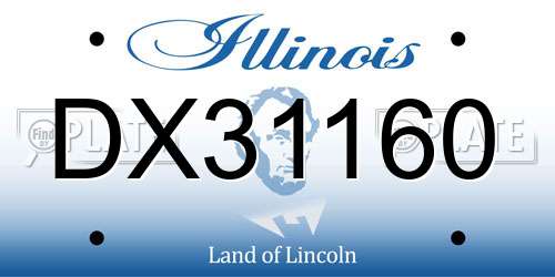 DX31160 Illinois License Plate