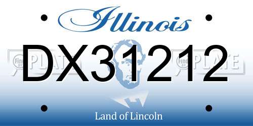 DX31212 Illinois License Plate