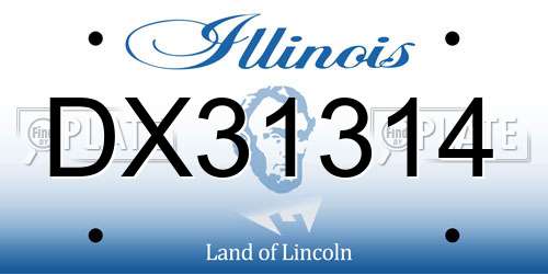 DX31314 Illinois License Plate