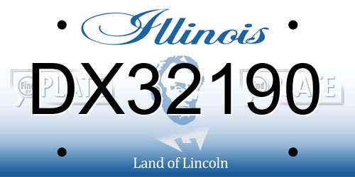 DX32190 Illinois License Plate