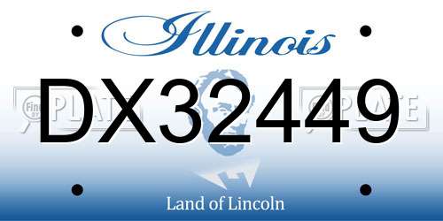 DX32449 Illinois License Plate
