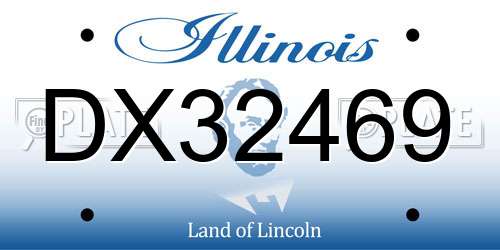 DX32469 Illinois License Plate