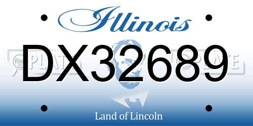 DX32689 Illinois License Plate