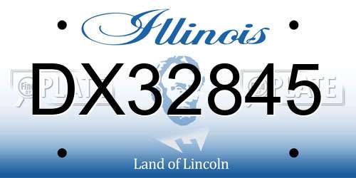 DX32845 Illinois License Plate