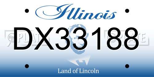 DX33188 Illinois License Plate