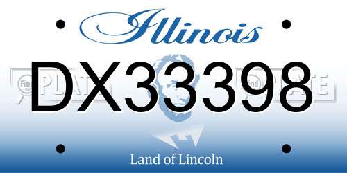 DX33398 Illinois License Plate