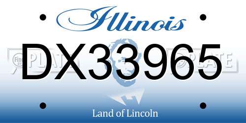 DX33965 Illinois License Plate