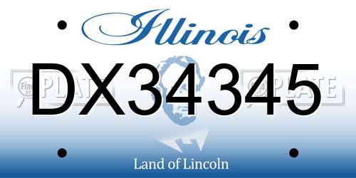 DX34345 Illinois License Plate