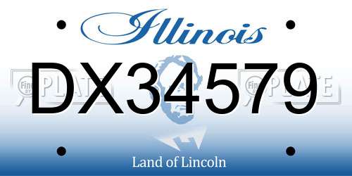DX34579 Illinois License Plate