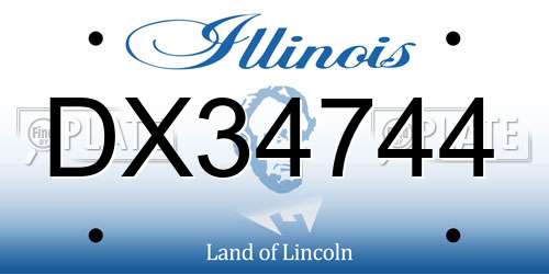 DX34744 Illinois License Plate