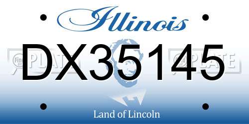 DX35145 Illinois License Plate