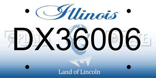 DX36006 Illinois License Plate