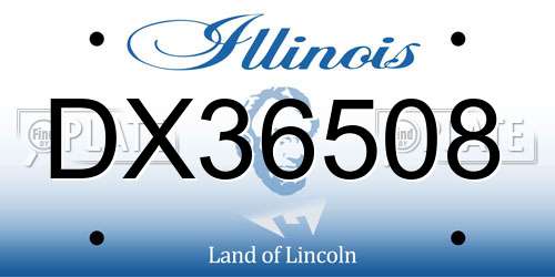 DX36508 Illinois License Plate
