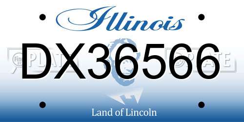 DX36566 Illinois License Plate