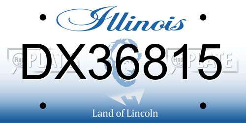 DX36815 Illinois License Plate