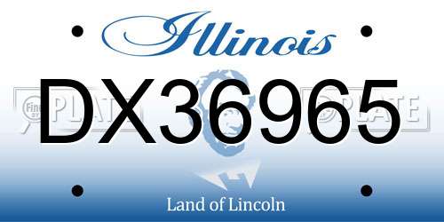 DX36965 Illinois License Plate