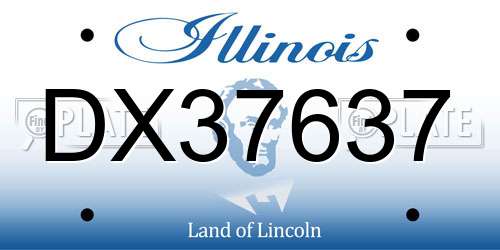 DX37637 Illinois License Plate
