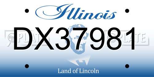 DX37981 Illinois License Plate