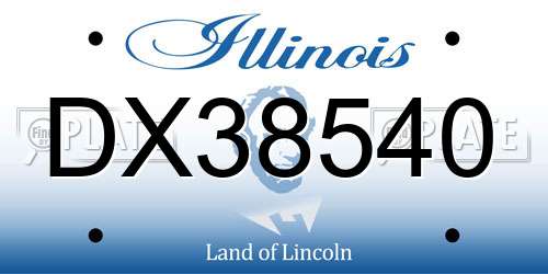 DX38540 Illinois License Plate