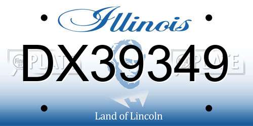 DX39349 Illinois License Plate