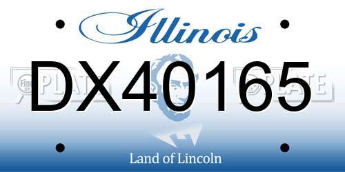DX40165 Illinois License Plate
