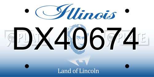 DX40674 Illinois License Plate