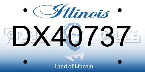 DX40737 Illinois License Plate