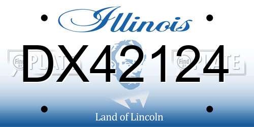 DX42124 Illinois License Plate