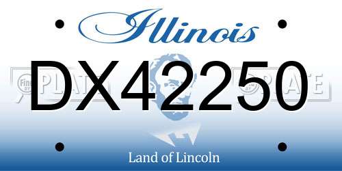 DX42250 Illinois License Plate