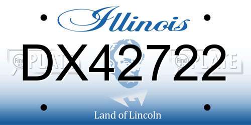 DX42722 Illinois License Plate