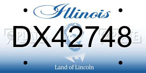 DX42748 Illinois License Plate