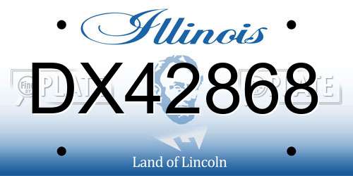 DX42868 Illinois License Plate