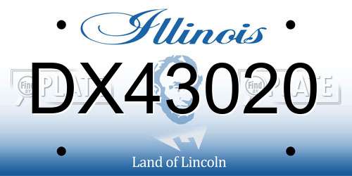 DX43020 Illinois License Plate