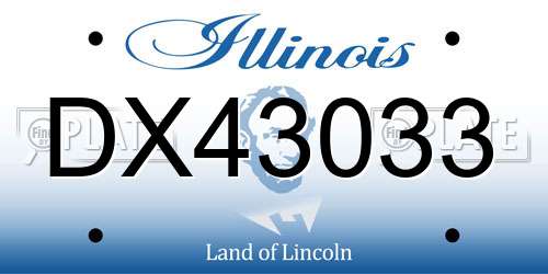 DX43033 Illinois License Plate