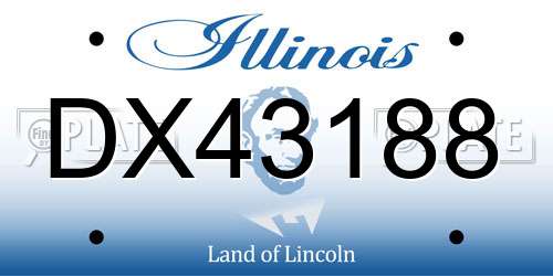 DX43188 Illinois License Plate
