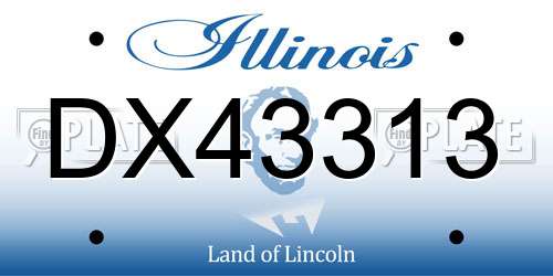 DX43313 Illinois License Plate