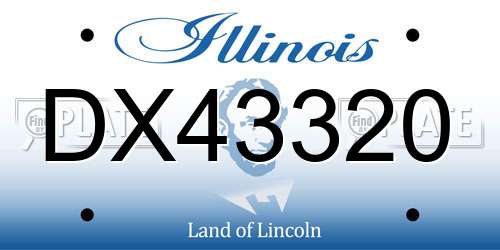 DX43320 Illinois License Plate