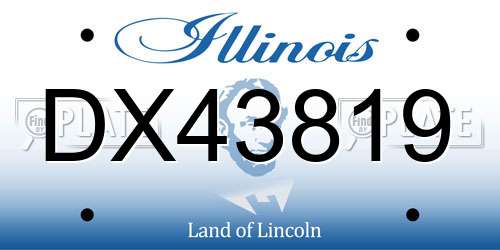 DX43819 Illinois License Plate
