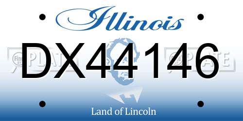 DX44146 Illinois License Plate