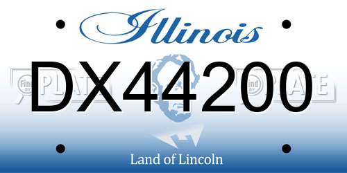 DX44200 Illinois License Plate