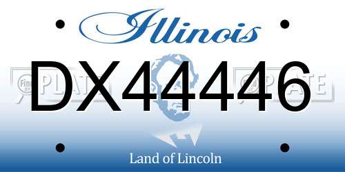 DX44446 Illinois License Plate