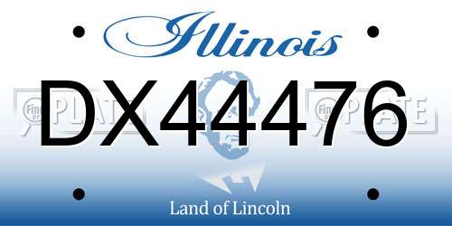 DX44476 Illinois License Plate