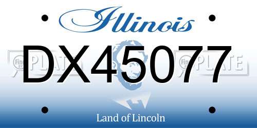 DX45077 Illinois License Plate