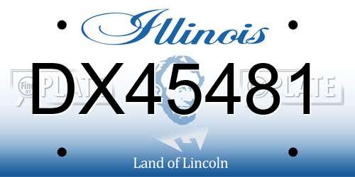 DX45481 Illinois License Plate