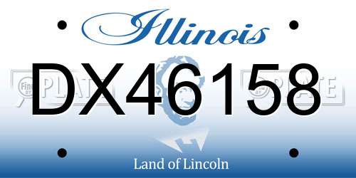DX46158 Illinois License Plate
