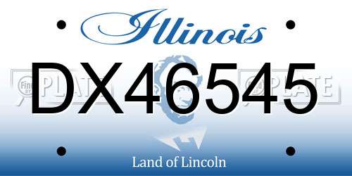 DX46545 Illinois License Plate