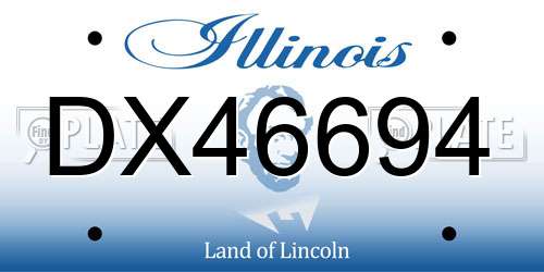 DX46694 Illinois License Plate