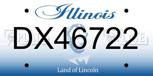 DX46722 Illinois License Plate