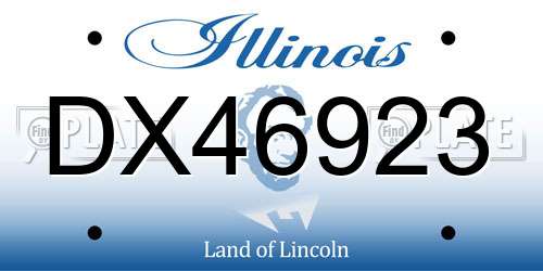 DX46923 Illinois License Plate